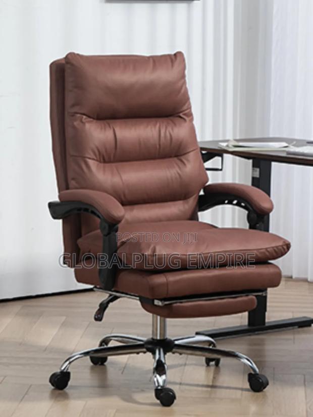 Genuine Leather Modern Executive Chair High-Back Support photo 3