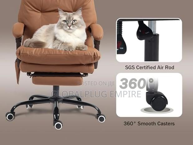 Genuine Leather Modern Executive Chair High-Back Support photo 4