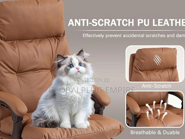 Genuine Leather Modern Executive Chair High-Back Support photo 5