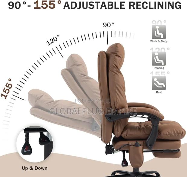 Genuine Leather Modern Executive Chair High-Back Support photo 6