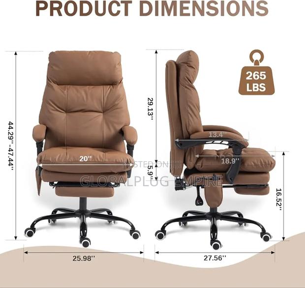 Genuine Leather Modern Executive Chair High-Back Support photo 7