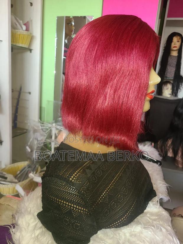 Short Wine Color Wig Cap photo 5