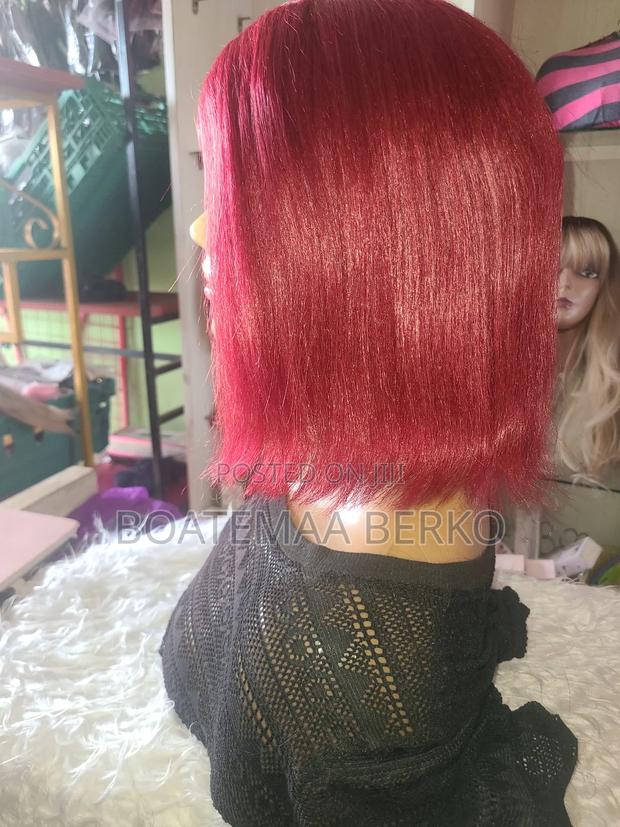 Short Wine Color Wig Cap photo 6