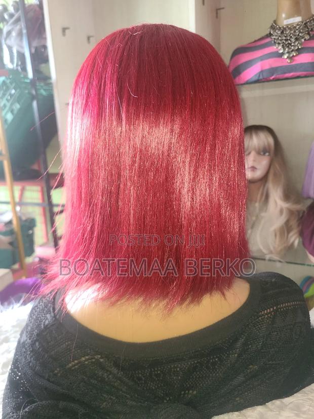 Short Wine Color Wig Cap photo 8