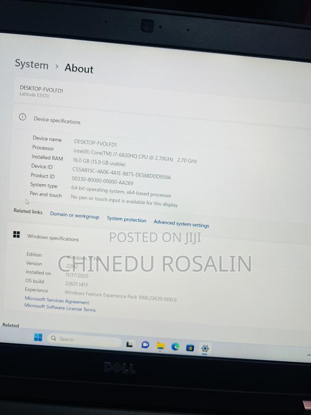 Laptop Dell Latitude 15 E5570 16GB Intel Core I7 SSD 256GB photo 3