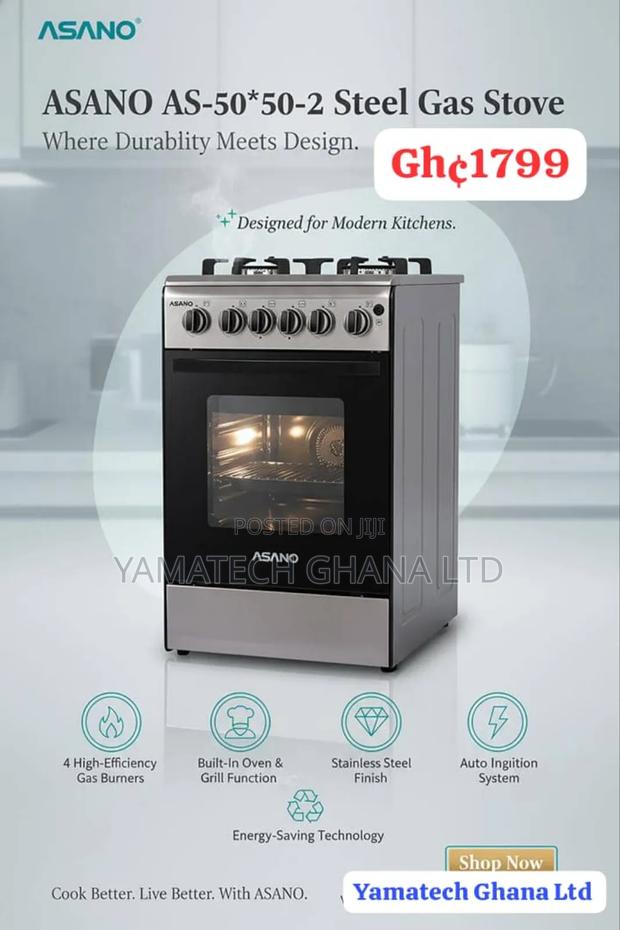 Quality Asano 50x50 Automatic Ignition Gas Stove With Oven And Grill