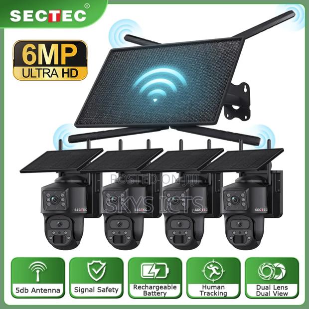 4 Set Solar Dual Lens Camera With 4g Router - Kit