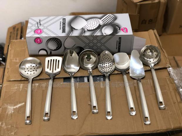 8pcs Stainless Kitchen Spoons Set photo 2