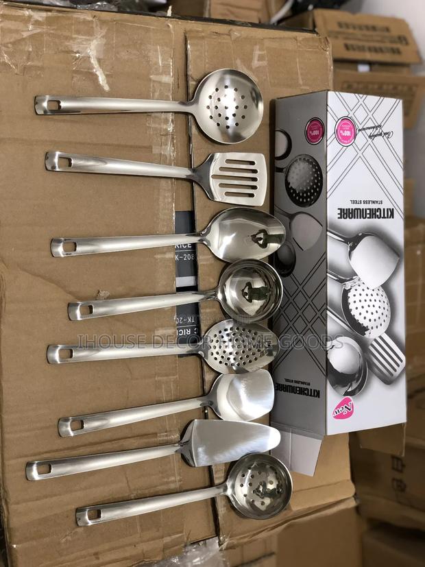 8pcs Stainless Kitchen Spoons Set photo 4