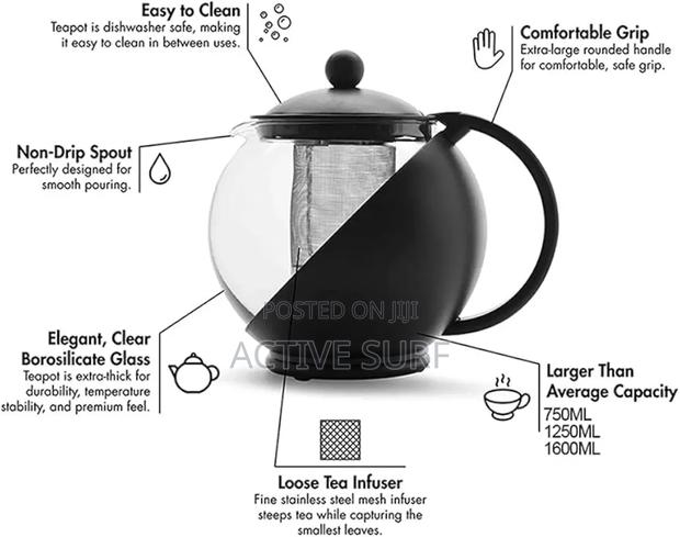 Half-moon Tea Pot With Herb Infuser – Where Style Meets Serenity photo 6