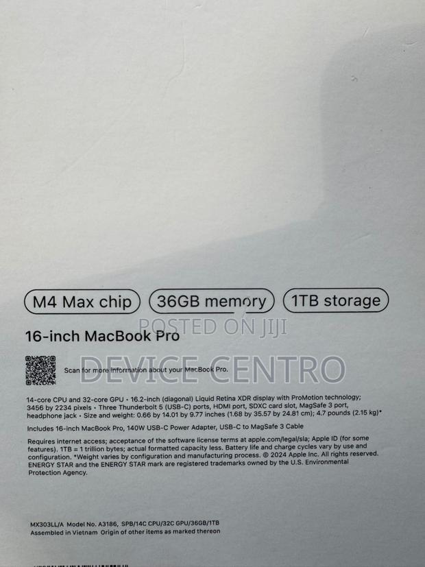 New Apple MacBook Pro 2024 M4 Max 16-inch 36GB Apple M4 Max SSD 1T photo 2