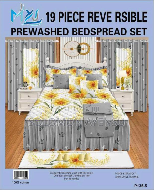 Quality MXS 19 Piece Reversible Prewashed Bedspread Set.: 100% Cotton. photo 2
