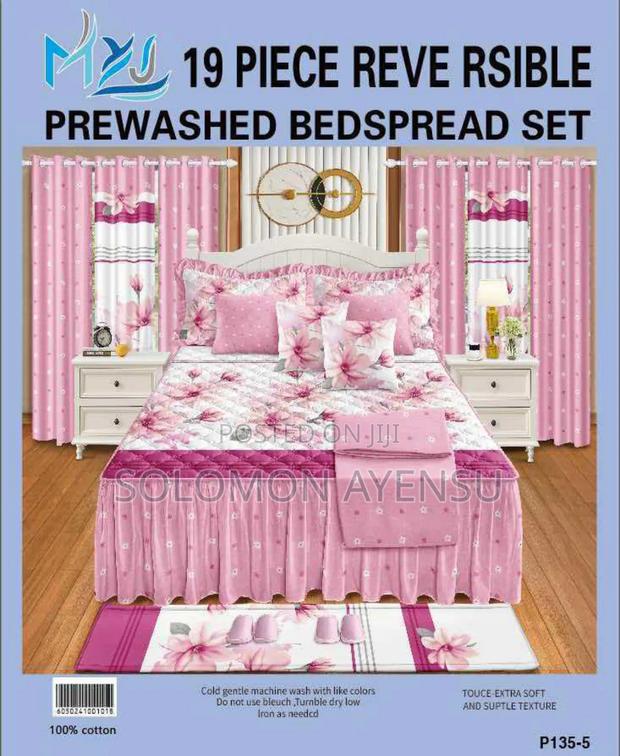 Quality MXS 19 Piece Reversible Prewashed Bedspread Set.: 100% Cotton. photo 3