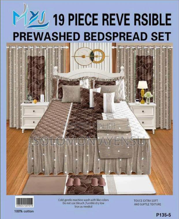 Quality MXS 19 Piece Reversible Prewashed Bedspread Set.: 100% Cotton. photo 4