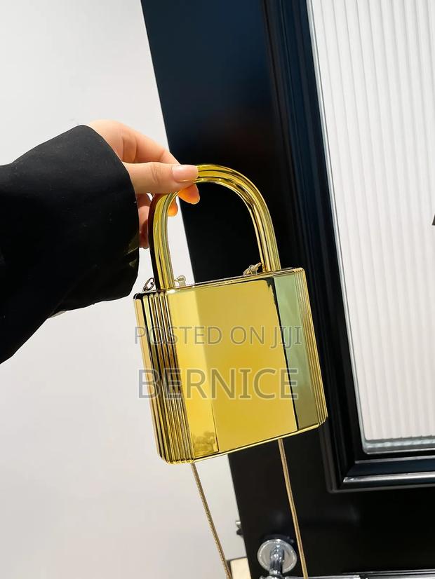 Luxury Gold and Silver Padlock Clutch – Unique Designer Style photo 4