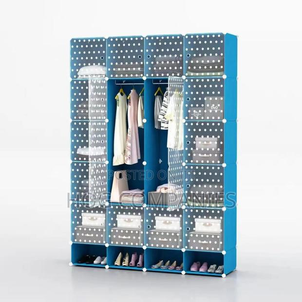 Potable 20 Plastic Cubes Wardrobe With Shoe Rack- Delivery in 2 Hours · Photo 2