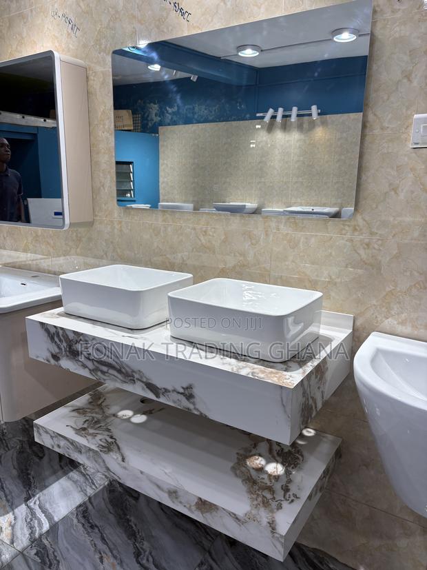 Double Bathroom Sink - Double Cabinet Basin