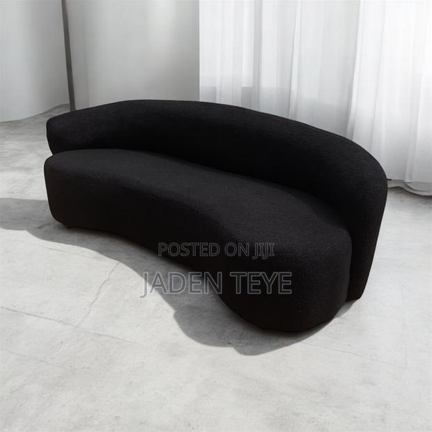 Black Foamy Fabric Stylish Sofa