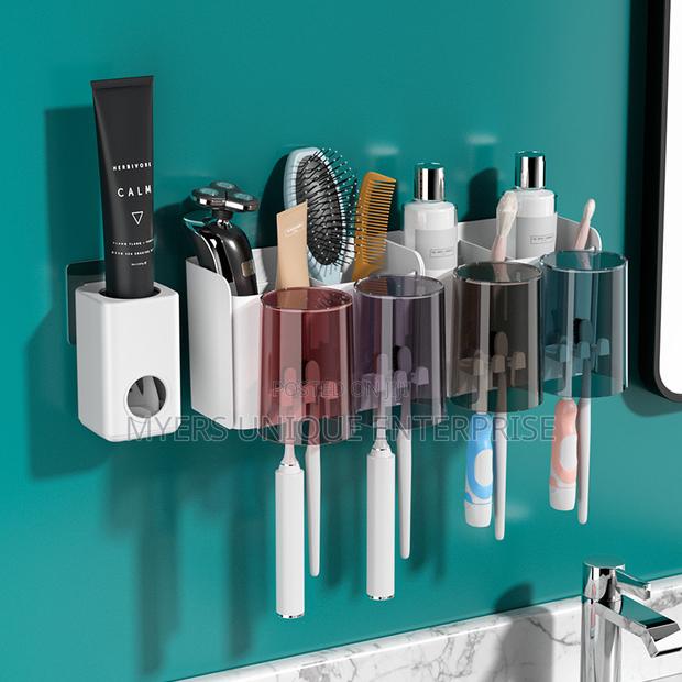 Quality Toothpaste Dispenser Toothbrush Holder Organizer With Cups · Photo 2