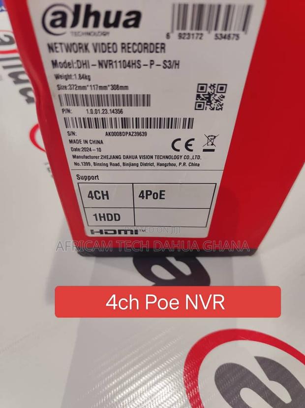 Dahua 4channel 4poe 1hdd