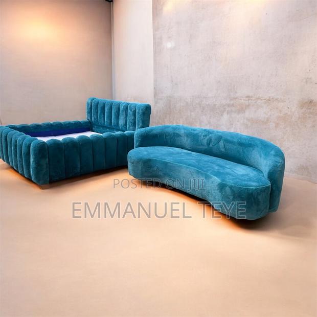 Modern Blue 3 in One Sofa and Bed · Photo 4