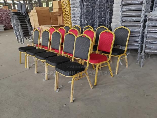 Golden Base Frame Black Material Church, Banquet Chair · Photo 2