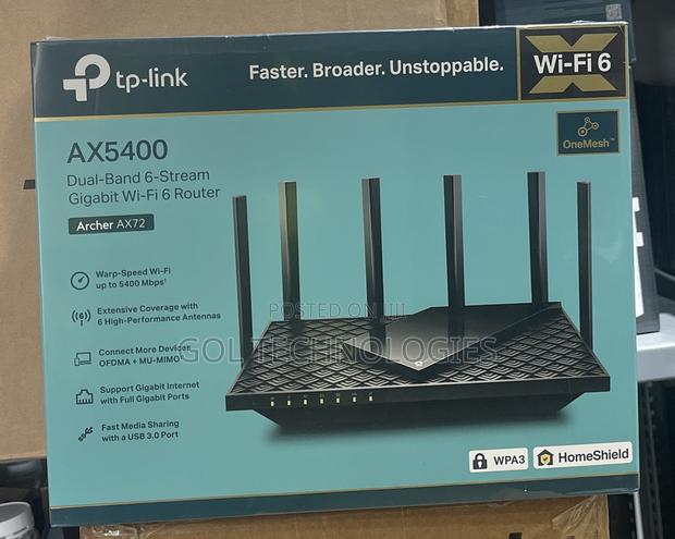 Tp Link Ax5400 Dual-Band 6-Stream Gigabit Wi-Fi 6 Router Archer Ax72 · Photo 4