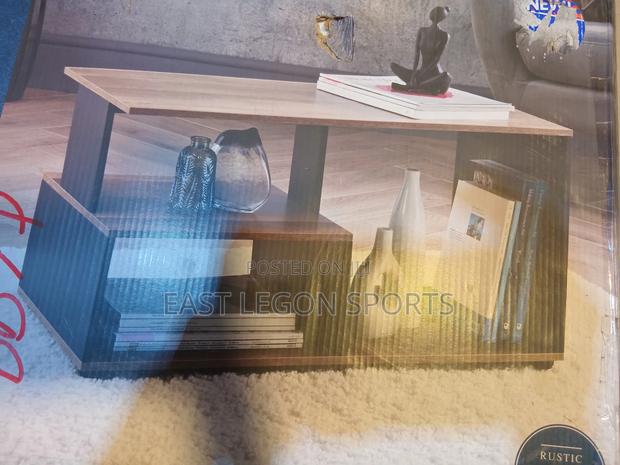 Coberg Coffee Table Black Wooden Frame With Rustic Wood Finish · Photo 3