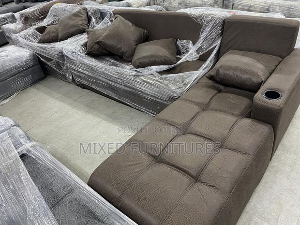 Turkish Sofa L Shape Plus 2 in 1 Leather and Cotton