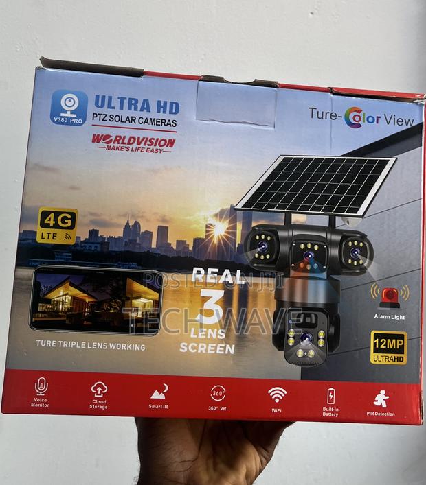 PTZ Solar Cameras Ture Tripple Lens