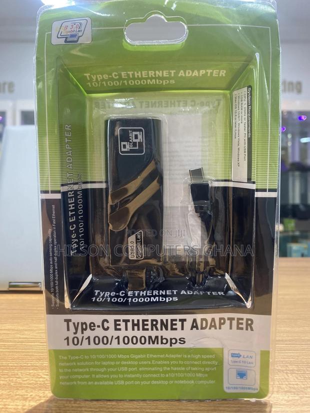 Type C 3.0 Ethernet High-Speed Network Adapter 10/100/1000mbps - Black