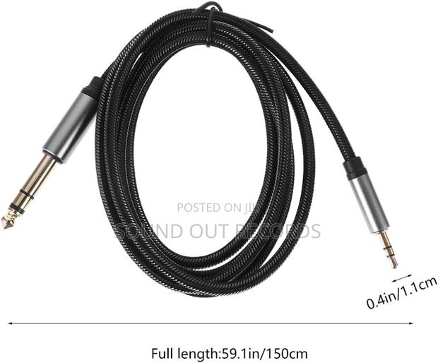 5m Braided Anti Rust 6.5mm To 3.5mm Gold Plated Audio Cable photo 3