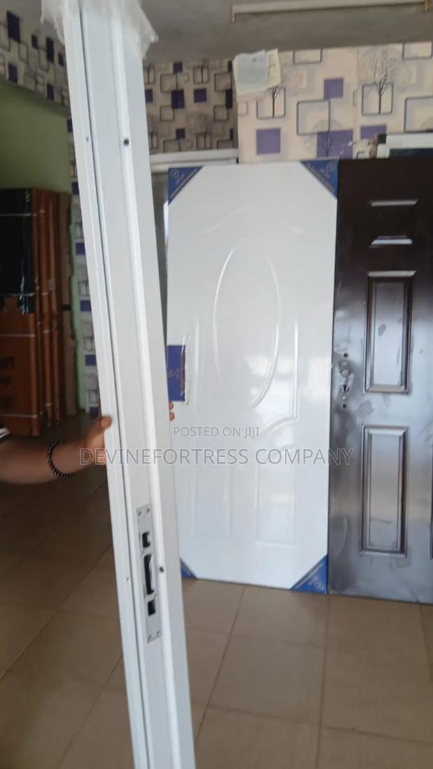 Wooden Coated With Steel Metal Door for Bedroom White
