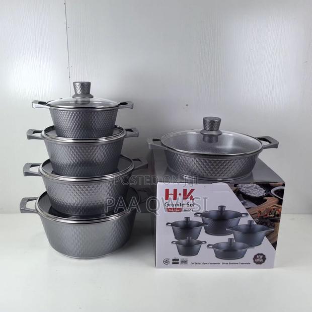 H·Vk Granite Cookware Set – 12pcs Non-Stick Pots
