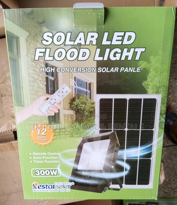 300w Solar Led Floodlight With Panel, Remote Control, Timer Functions photo 4