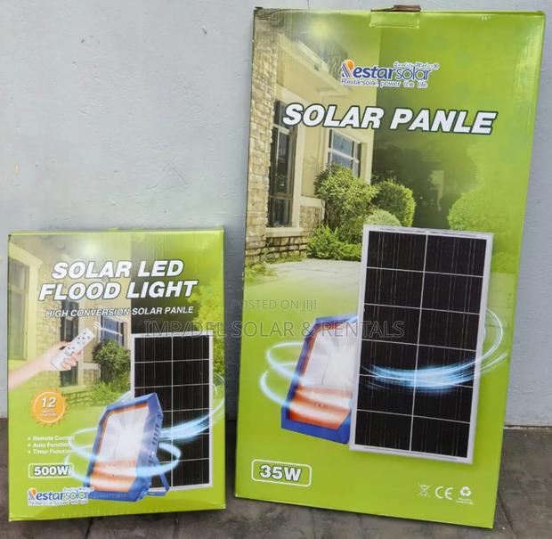 500w Solar Led Floodlight With Panel, Remote Control, Timer Functions photo 2