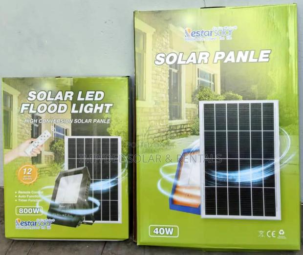800w Solar Led Floodlight With Panel, Remote Control, Timer Functions photo 2