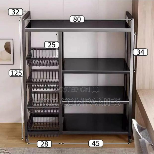 Heavy Duty 4-Tier Metal Storage Rack With Wheels- Fast Delivery 2hours photo 2