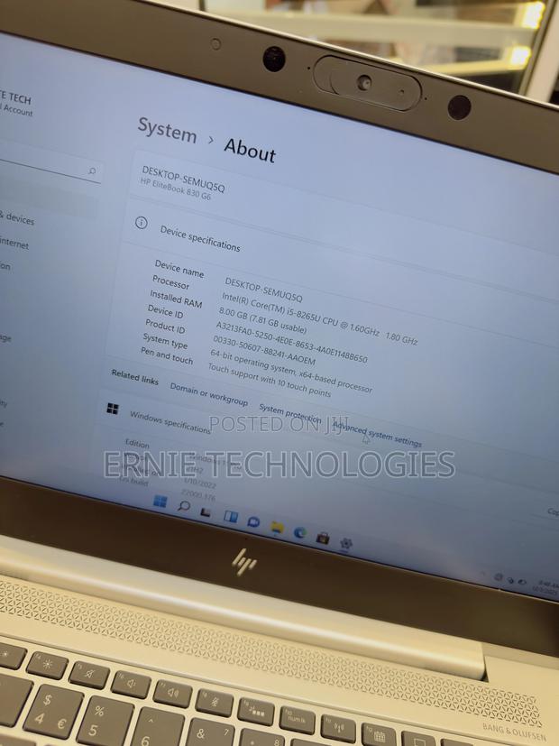 Laptop HP EliteBook 830 G6 8GB Intel Core i5 SSD 256GB photo 8