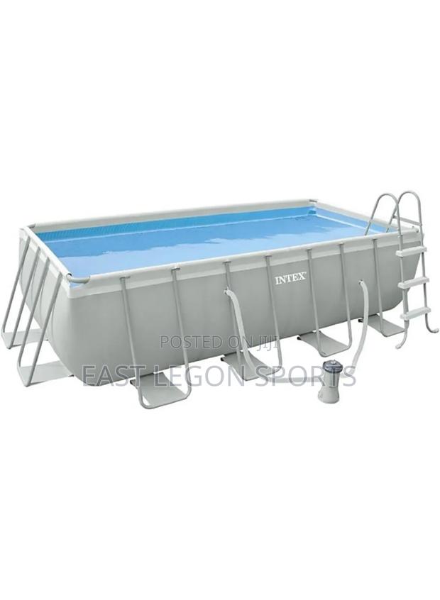 No Pump Regtangular Metal Frame Swimming Pool 14ft 402 Cm 4m No Ladder
