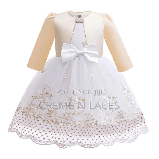White Dress With Gold Embroidery and a Matching Bolero Jacket