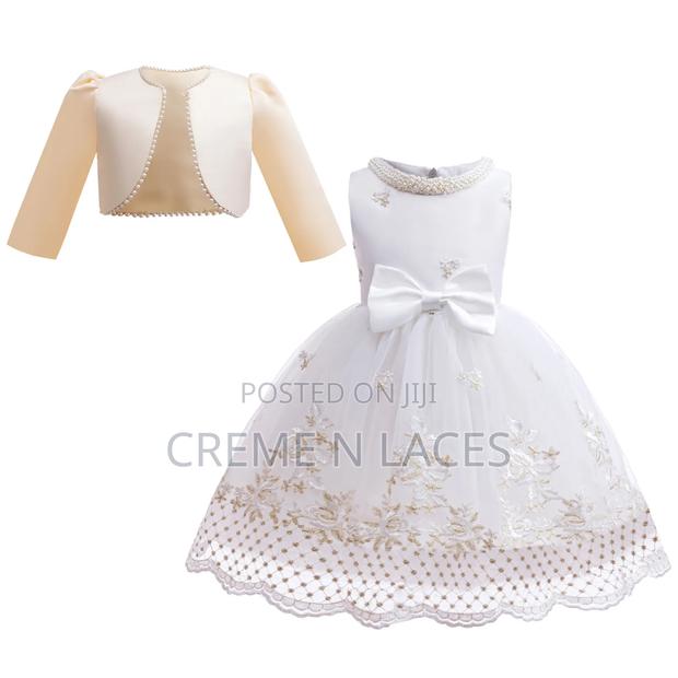 White Dress With Gold Embroidery and a Matching Bolero Jacket photo 2