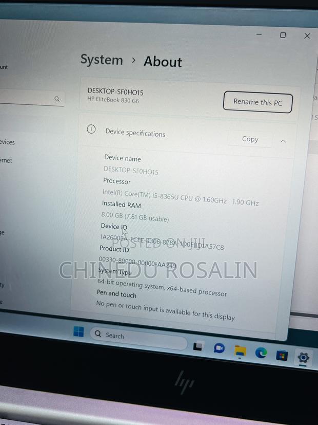 Laptop HP EliteBook 830 G6 8GB Intel Core i5 SSD 256GB photo 3