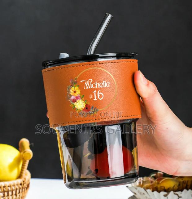 Glass Cup With Straw Can Be Branded for Souvenirs or Gift photo 2