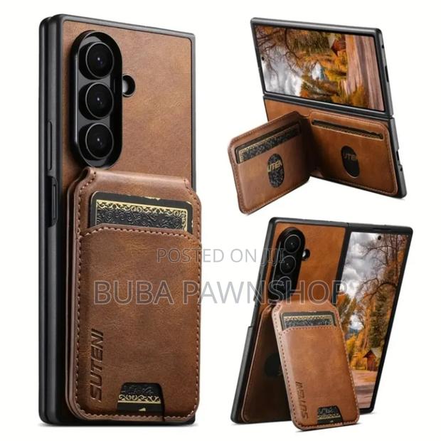 Samsung Galaxy Z Fold 6 Luxury Faux Leather Phone Case and Card Holder photo 2
