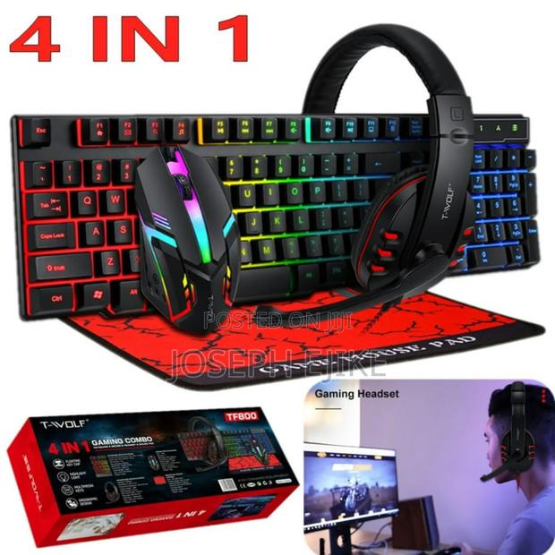 4 in 1 Gaming Keyboard and Mouse Wired Tf810,With Backlight