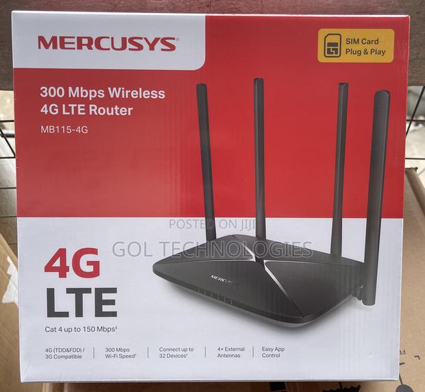Mercusys 300 MBPS Wireless 4g Lte Router Mb115-4g Sim Card Plug Play photo 2