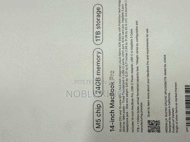 New Laptop Apple Macbook Pro 2025 M5 14-Inch 24GB Apple M5 SSD 1T photo 2