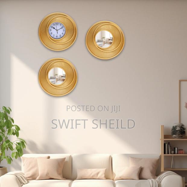 3 Set Mirror and Clock for Decor photo 3