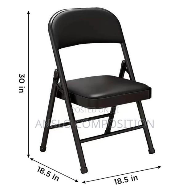 Black Leather Foldable Chair · Photo 2